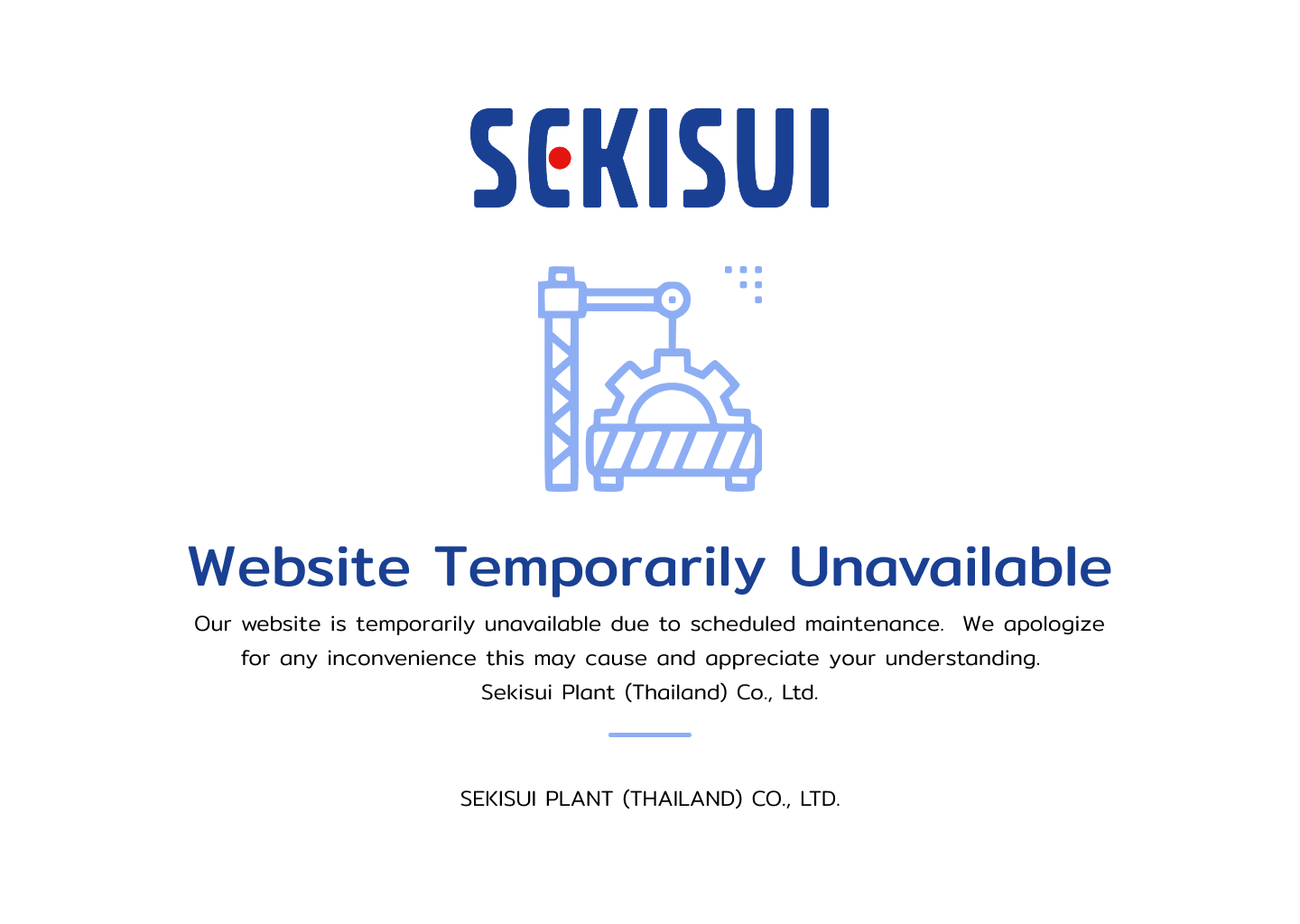 Website Temporarily Unavailable — Sekisui Plant (Thailand) Co., Ltd.